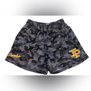Inaka Power Camo Athletic Shorts - Black and Gold